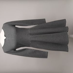 GAP Gray and Black Striped Fit & Flare Dress, Size 2